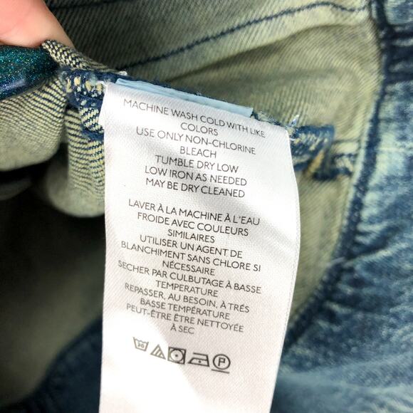 FREE PEOPLE x WE THE FREE Fast Lane Denim Moto Jacket Small Alchemy Blue NWT - Picture 13 of 13